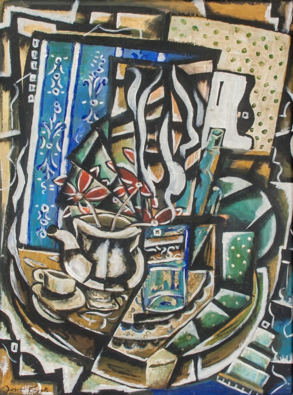 Czech Cubist Oil on Canvas Signed Josef Capek