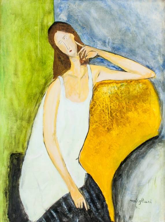 Amedeo Modigliani Italian Cubist_Oil on Canvas
