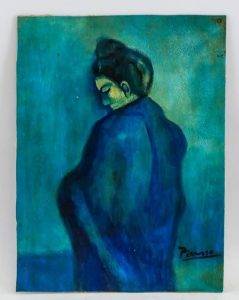 Pablo Picasso Blue Period Mixed Media on Paper COA_full