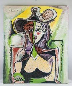 Picasso Spanish Cubist Oil on Canvas Signed_full