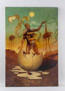 Spanish Surrealist Oil on Canvas Signed Dali_full