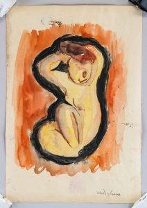 Amedeo Modigliani Italian Cubist WC Stamped