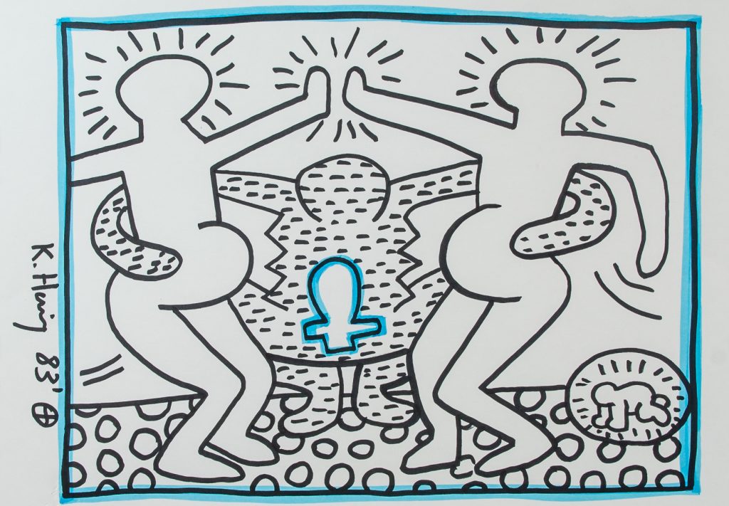 Keith Haring US Pop Art Mixed Media on Paper