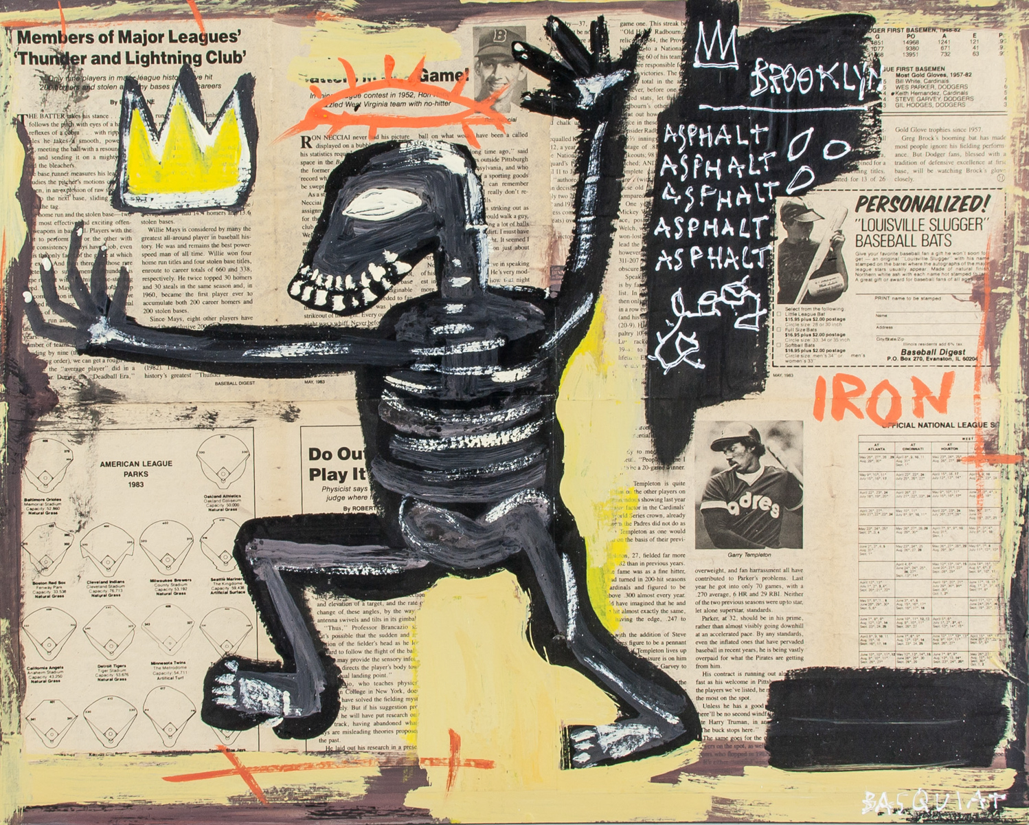 Gemarkeerd vork voormalig Jean-Michel Basquiat US Pop Art Mixed Media for Auction at on May 9, 2019 |  888 Auctions