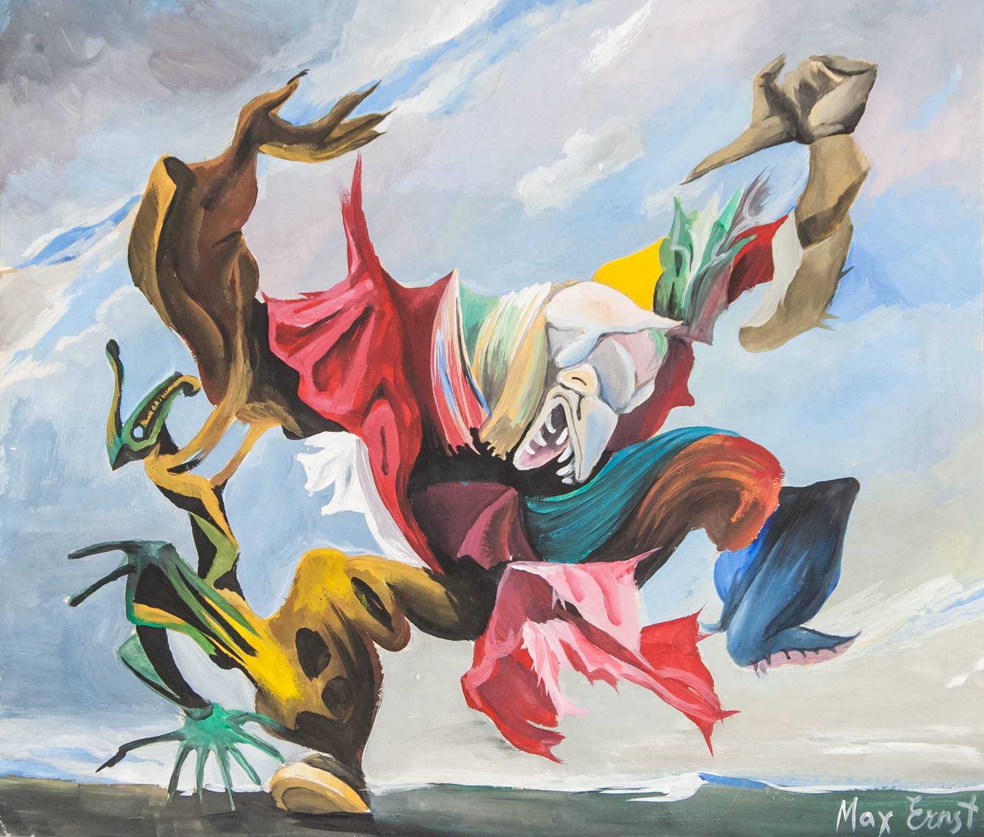 Max Ernst German Surrealist Oil on Paper for Auction at on June 20