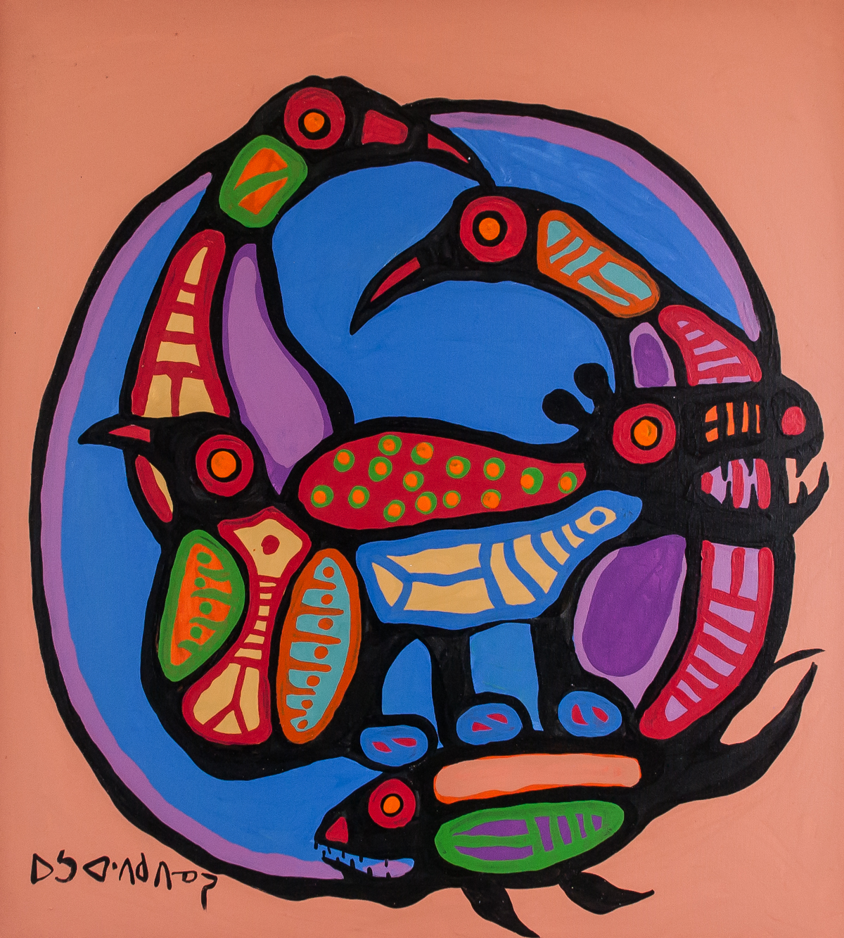 Norval Morrisseau 1932-2007 Canadian Acrylic 1977