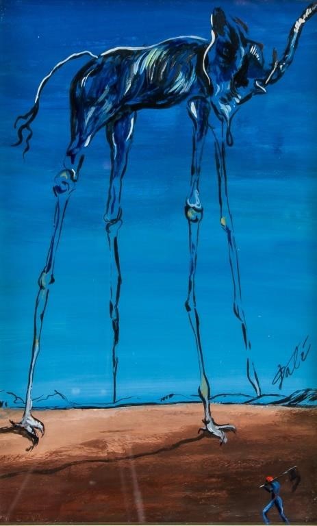 Salvador Dali Spanish Surrealist Gouache on Paper