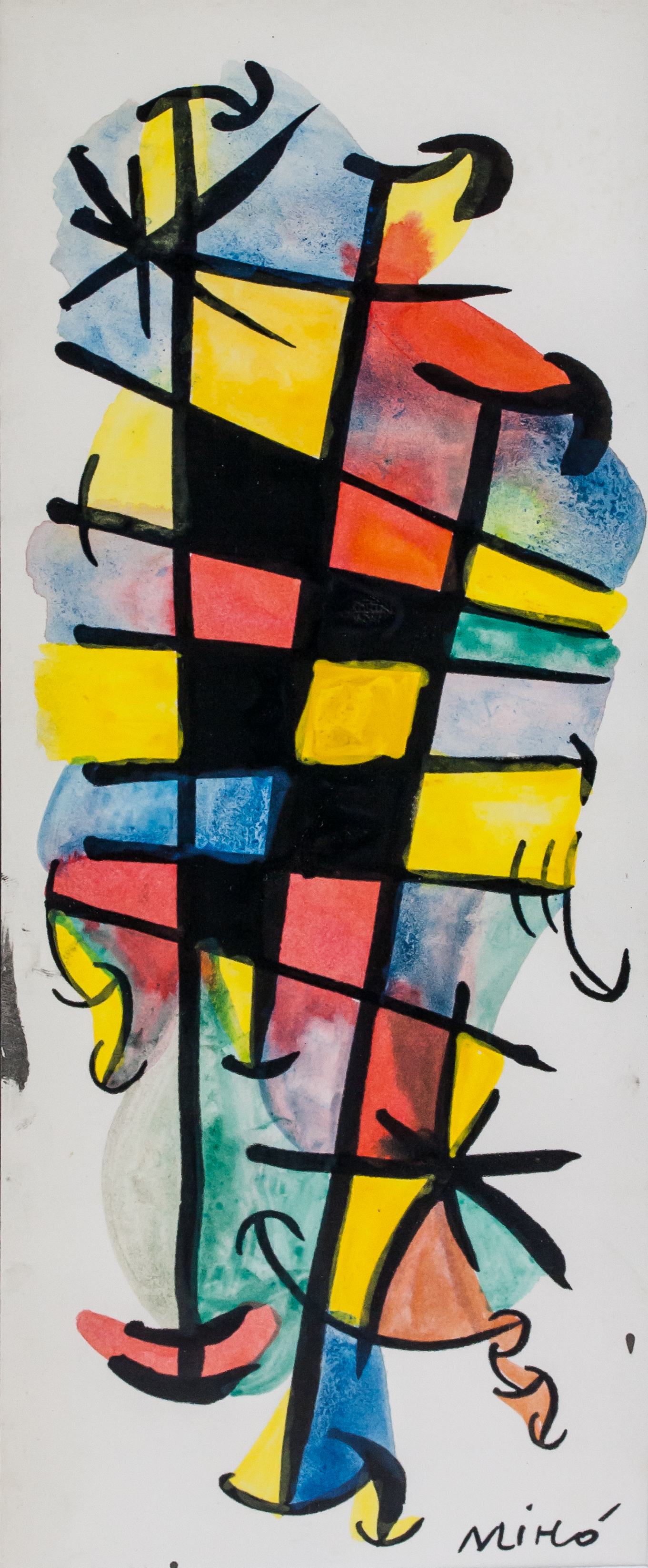 Joan Miro Spanish Surrealist Acrylic on Paper