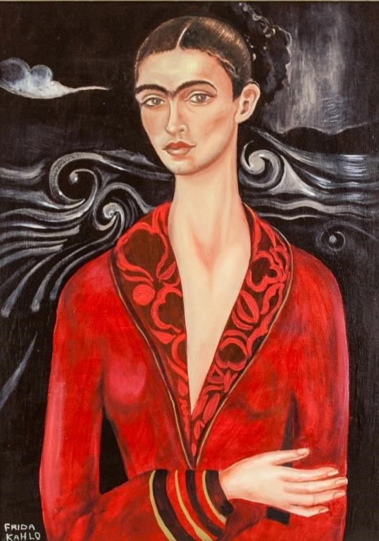 Frida Kahlo Mexican Surrealist Oil on Canvas