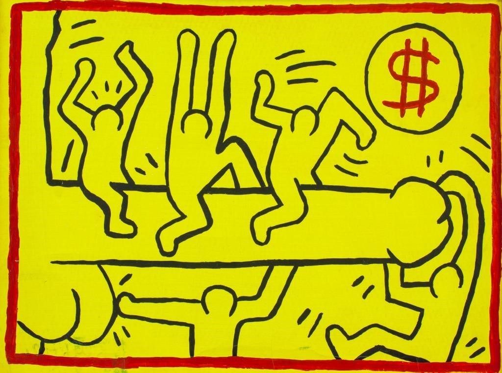 Keith Haring American Pop Art Oil on Canvas