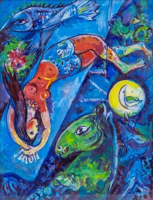 Marc Chagall Russian-French Surrealist Oil