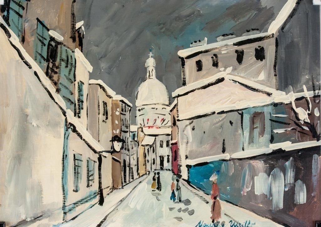 Maurice Utrillo French Modernist Oil Tempera Paper