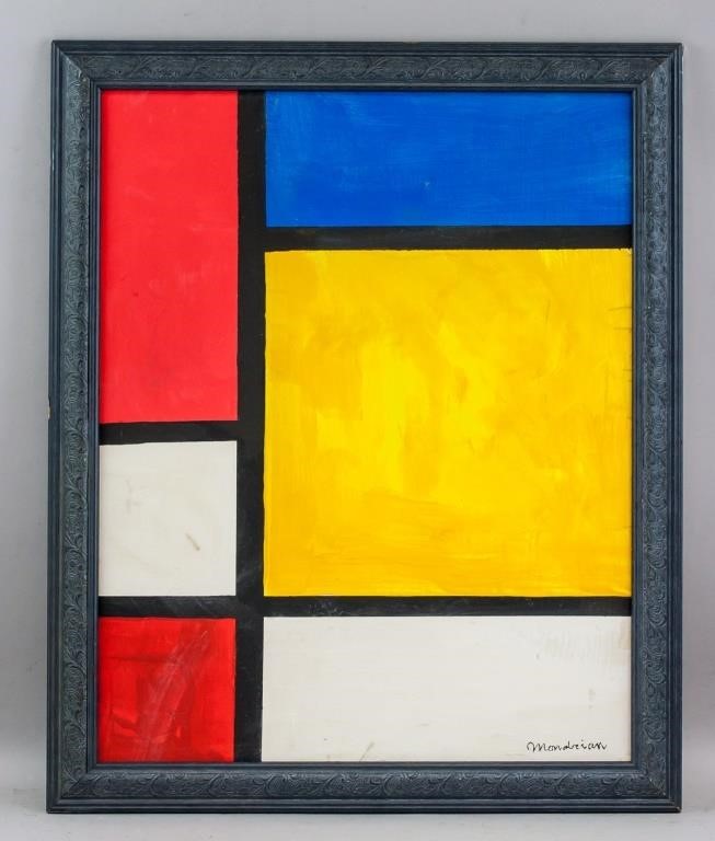 Piet Mondrian De Stijl Oil For Auction at on August 1, 2019 | 888 Auctions