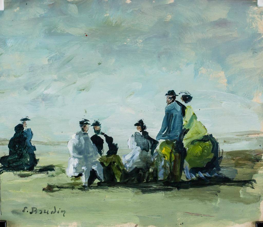 Eugene Boudin French Impressionist Oil on Paper