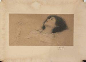 Gustav Klimt Austrian Art Nouveau Signed Litho