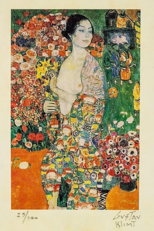 Gustav Klimt Austrian Nouveau Signed Litho 25/100