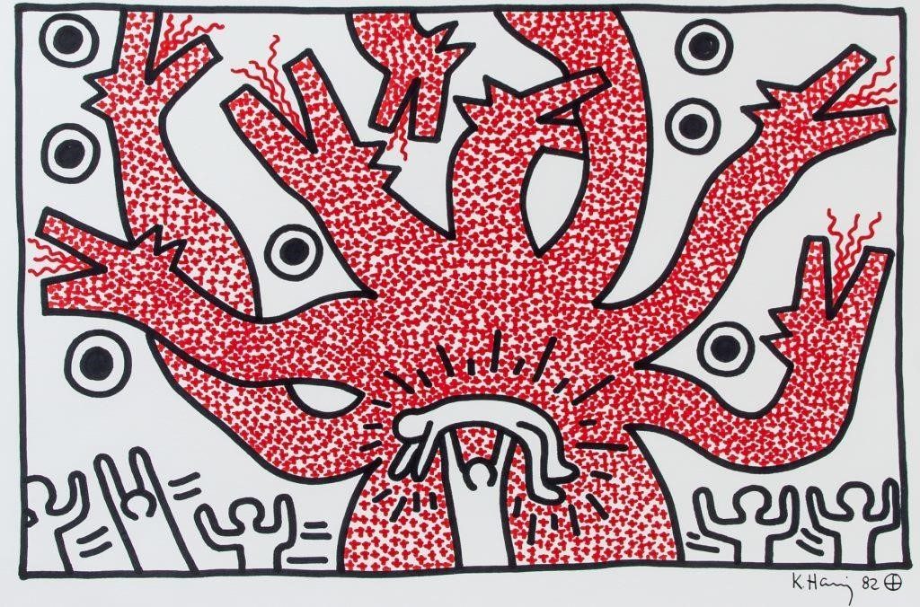 Keith Haring American Pop Art Marker on Paper