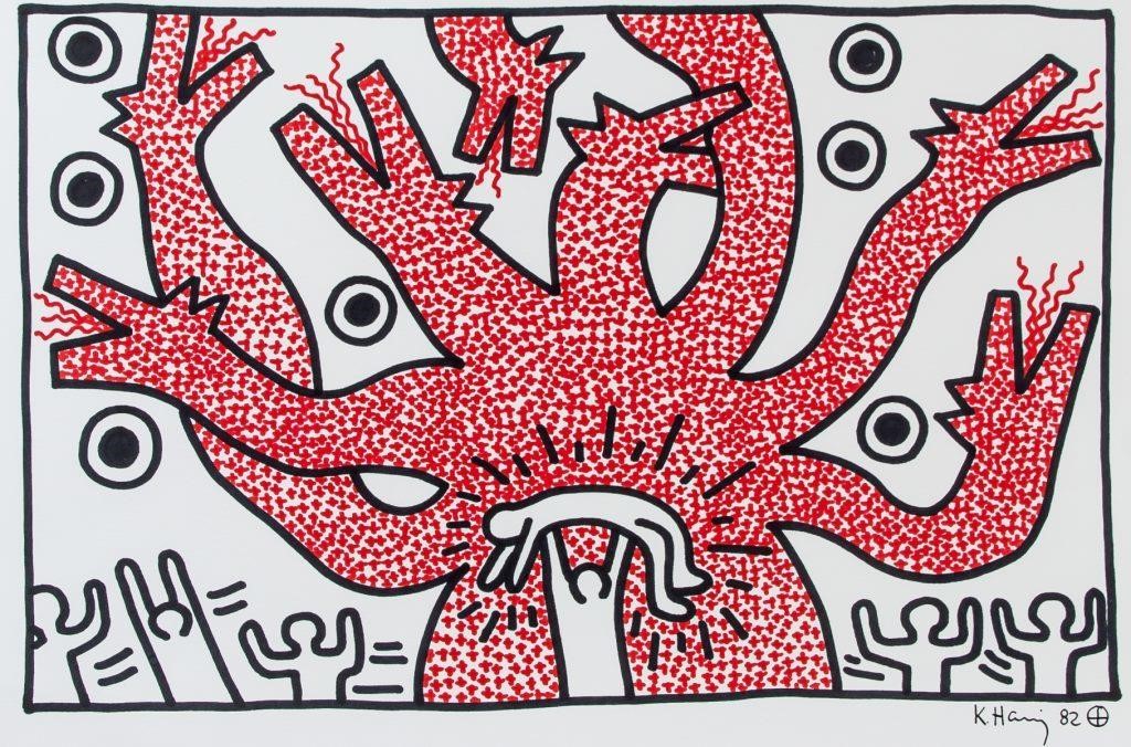 Keith Haring American Pop Art Marker on Paper