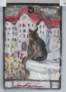 Chaim Soutine Expressionist Mixed Media on Board
