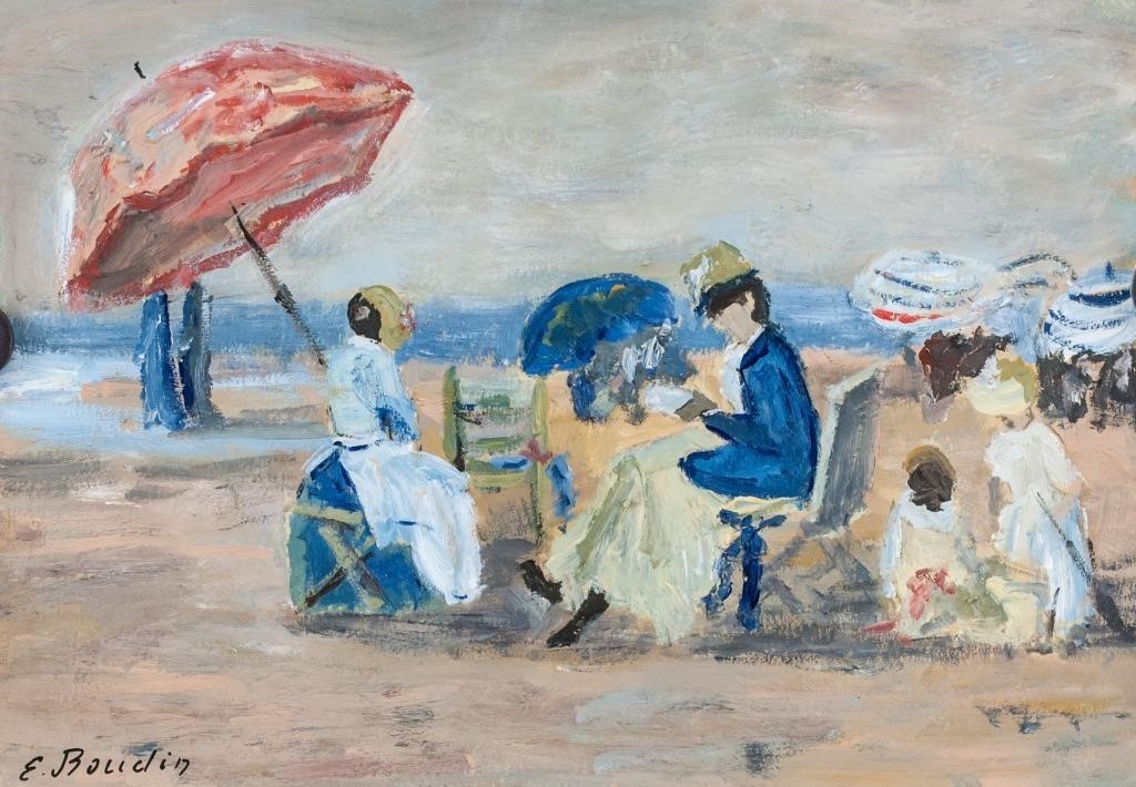 Eugene Boudin French Impressionist Oil on Board
