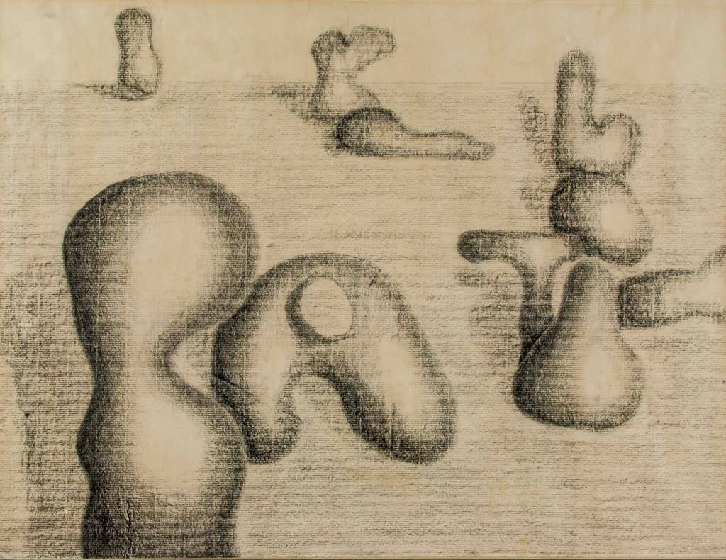 Henry Moore British Modernist Graphite on Paper