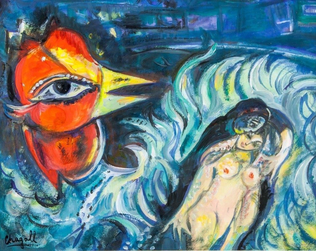Marc Chagall Russian French Surrealist Gouache
