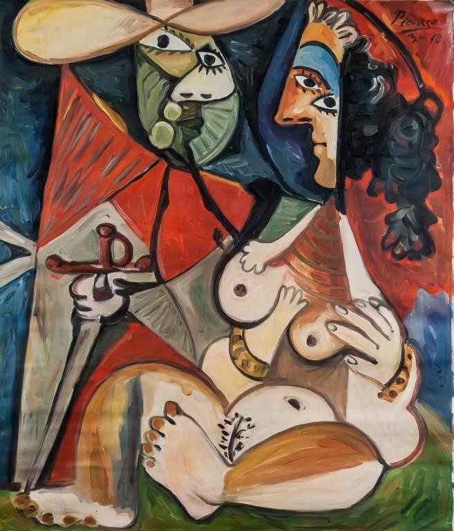 Pablo Picasso Spanish Cubist Oil on Canvas 3.4.70