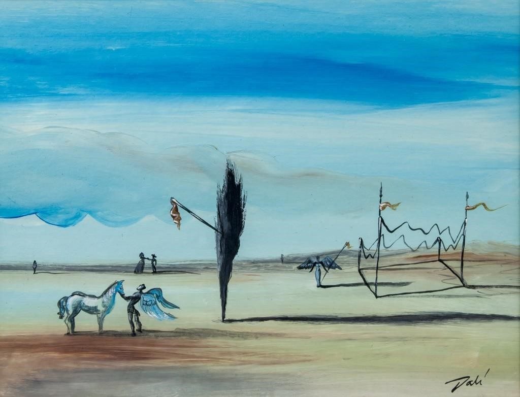 Salvador Dali Spanish Surrealist Tempera on paper