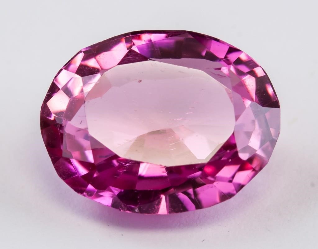 9.75ct Pink Oval Cut Ruby Gemstone AGSL