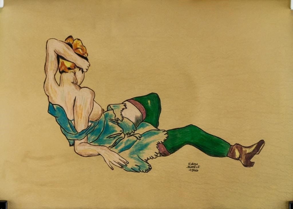 Egon Schiele Austrian Expressionist Mixed 1914