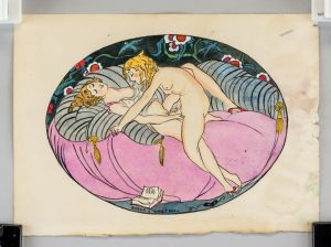 Gerda Wegener Danish Art Deco Watercolor on Paper