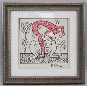 Keith Haring American Pop Mixed Media on Paper