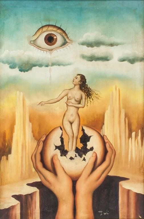 Salvador Dali Spanish Surrealist Oil on Canvas