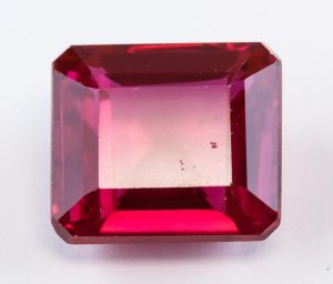 11.85ct Emerald Cut Pinkish Red Ruby Gemstone AGSL