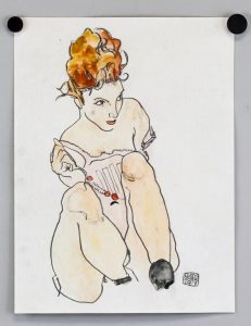 Egon Schiele Austrian Graphite Watercolor 1917