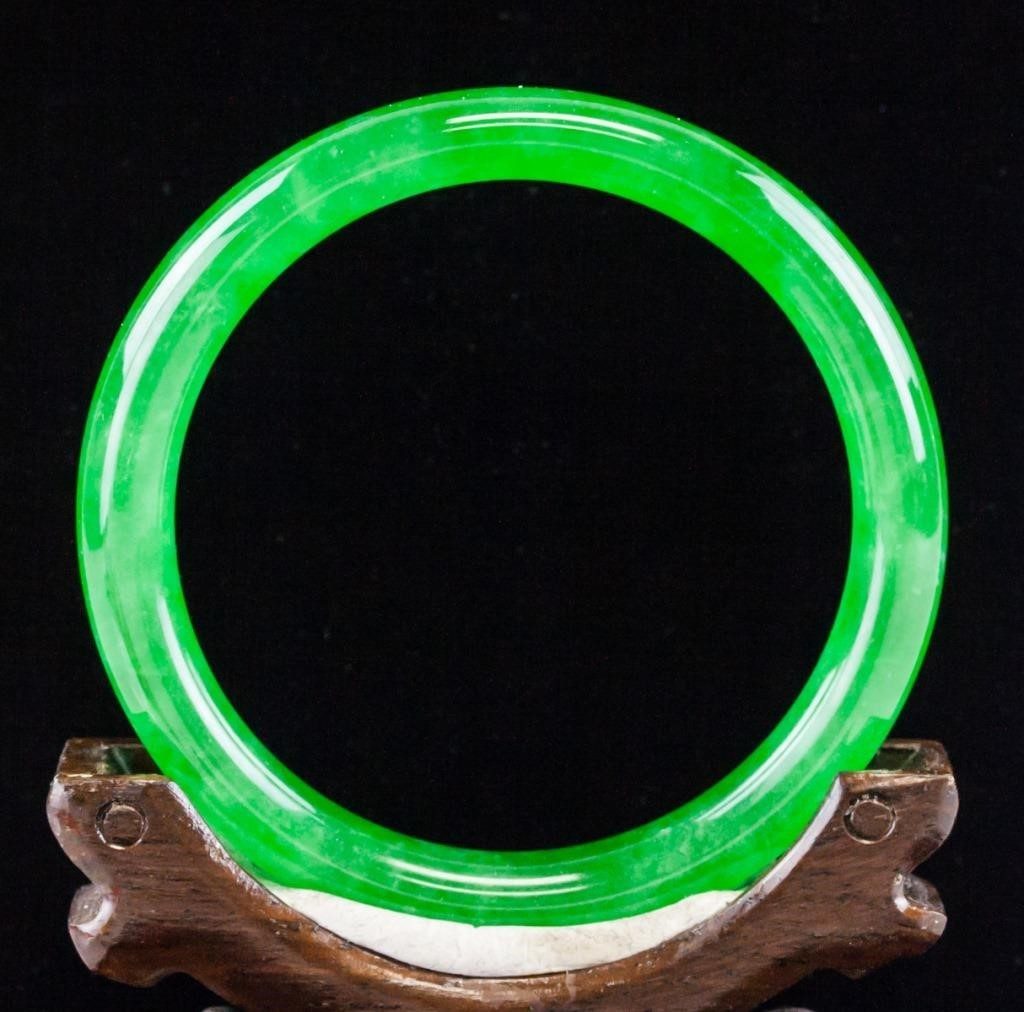 Imperial Burma Green Jadeite Bangle GIA Cert