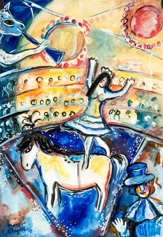 Marc Chagall Russian-French Surrealist Mixed Media