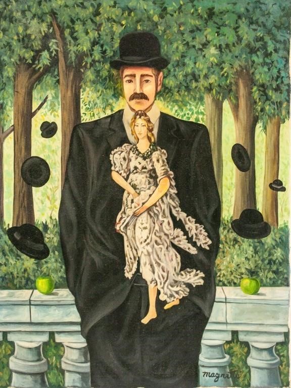 Rene Magritte Belgian Surrealist Oil on Canvas